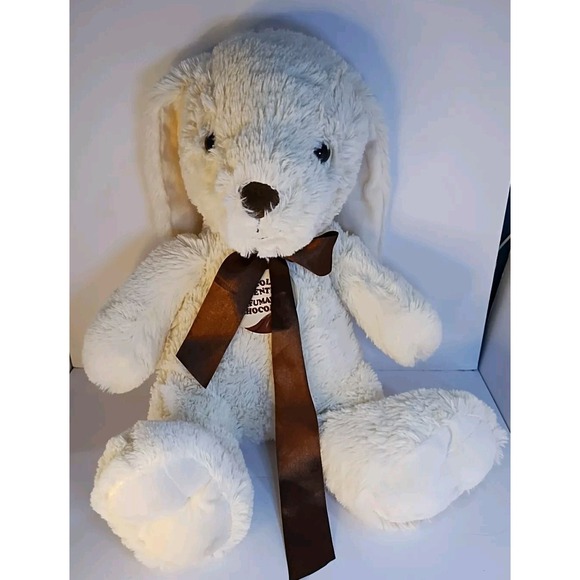 Other - All White Chocolate Scented Plush Bunny Rabbit 15" Sitting‎ Brown Ribbon Stuffed